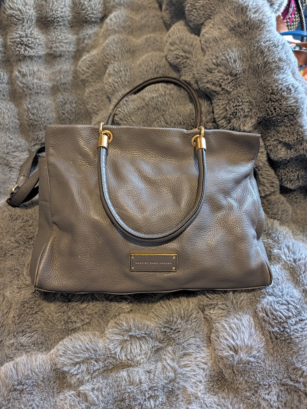 Marc by Marc Jacobs Pebbled Leather Tote in Taupe
